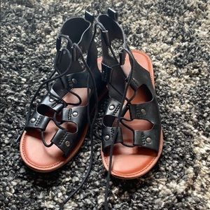Black gladiator sandals